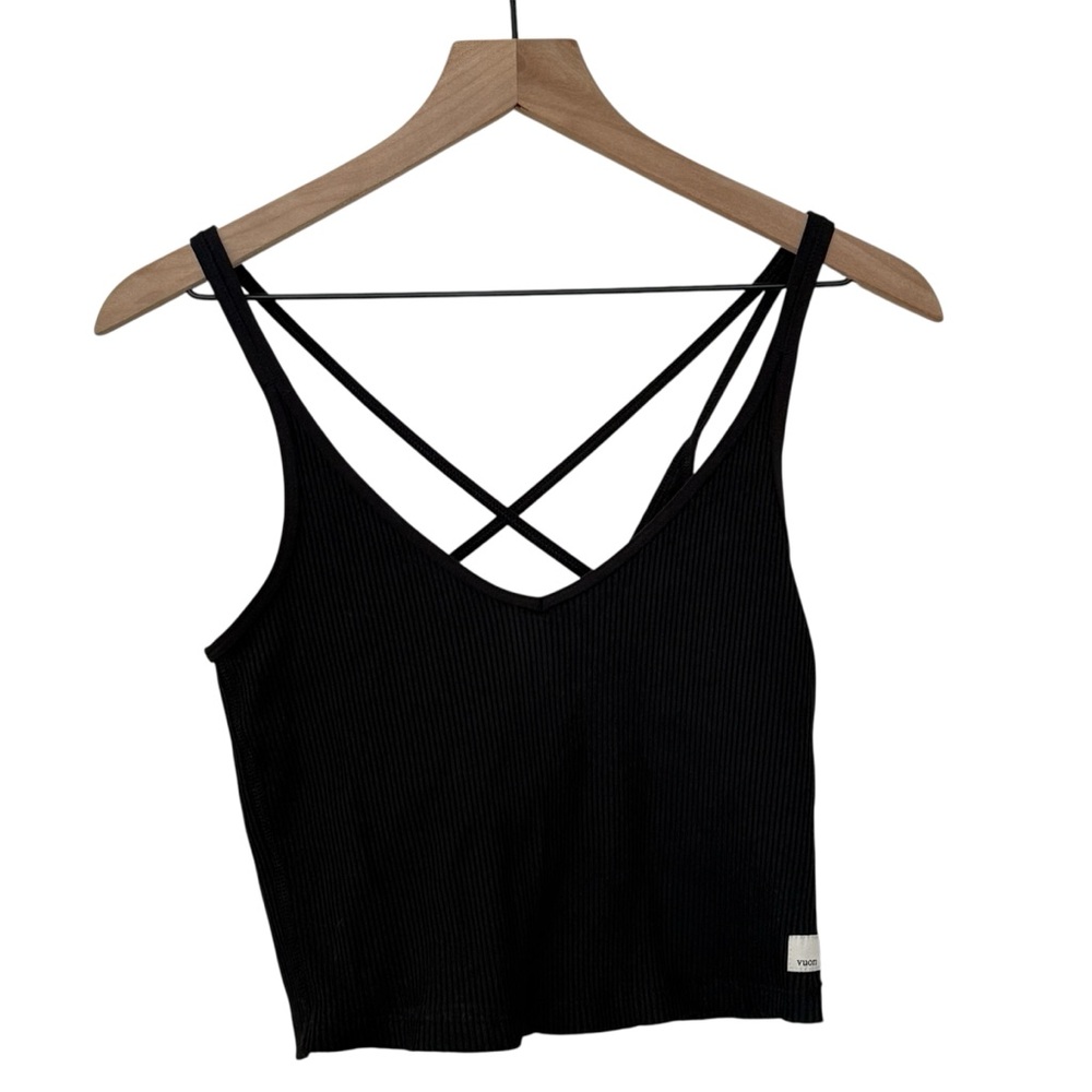 Vuori Black Ribbed Tank Top Woman's Size Medium  Activewear Athleisure